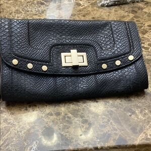 Cachet Black Clutch with Gold Studs